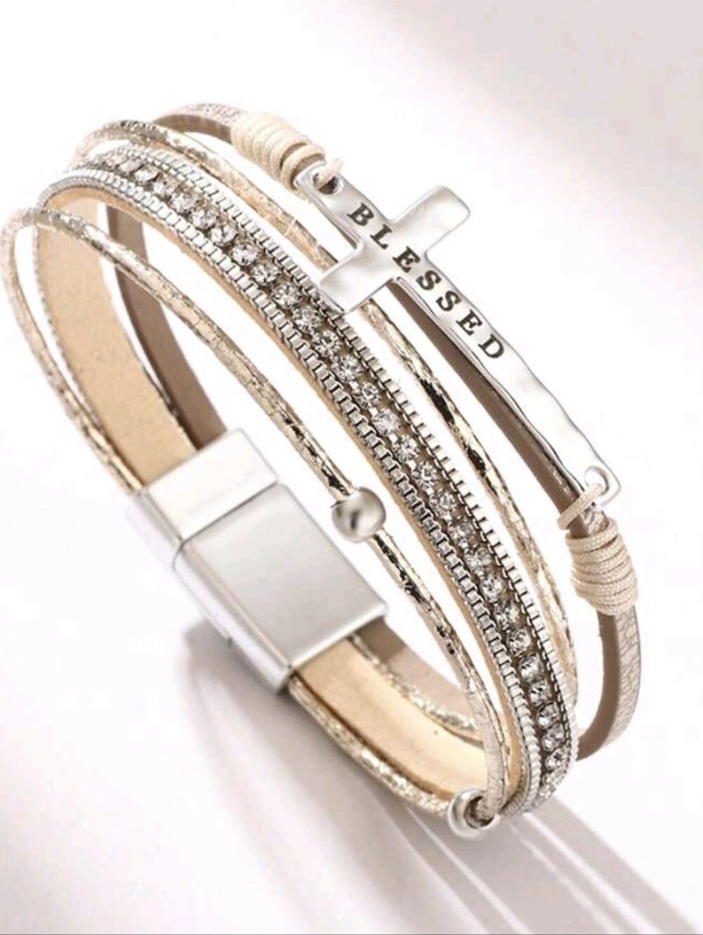 Blessed Khaki Multi-Strand Wrap Bracelet